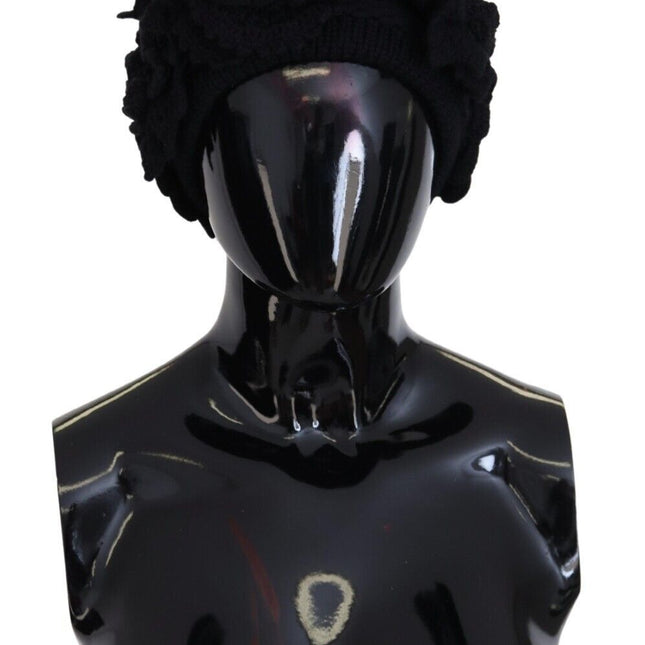 Dolce & Gabbana Black Wool Knit Winter Beanie Hat