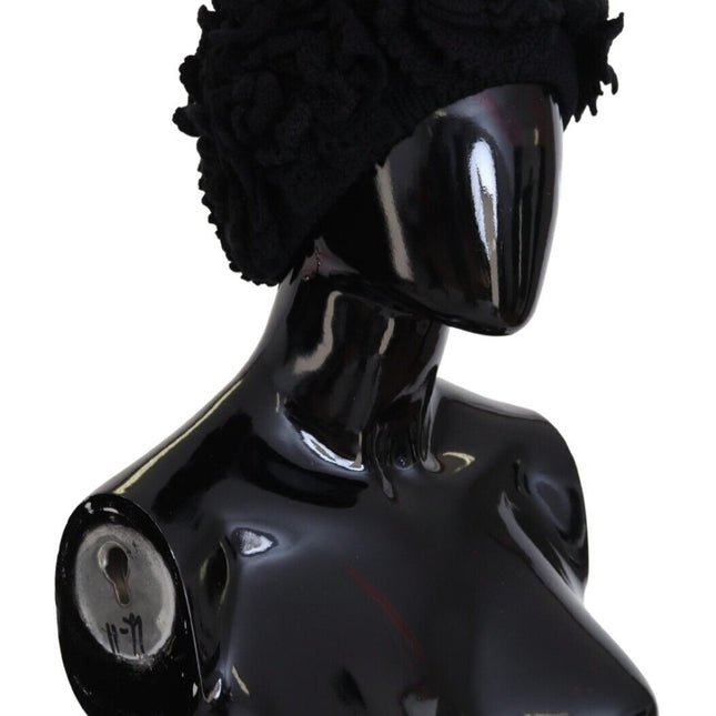 Dolce & Gabbana Black Wool Knit Winter Beanie Hat