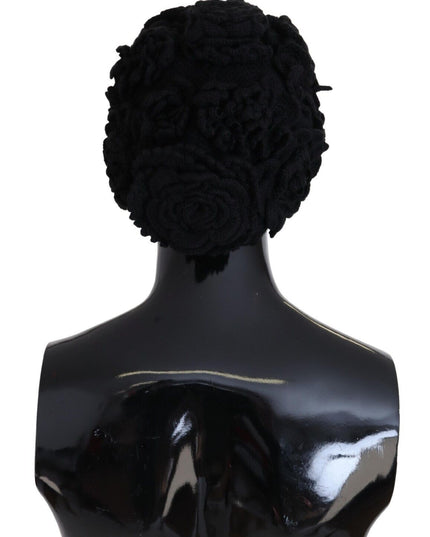 Dolce & Gabbana Black Wool Knit Winter Beanie Hat