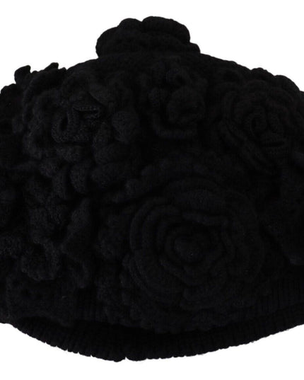 Dolce & Gabbana Black Wool Knit Winter Beanie Hat