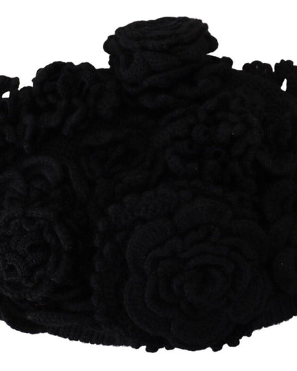 Dolce & Gabbana Black Wool Knit Winter Beanie Hat