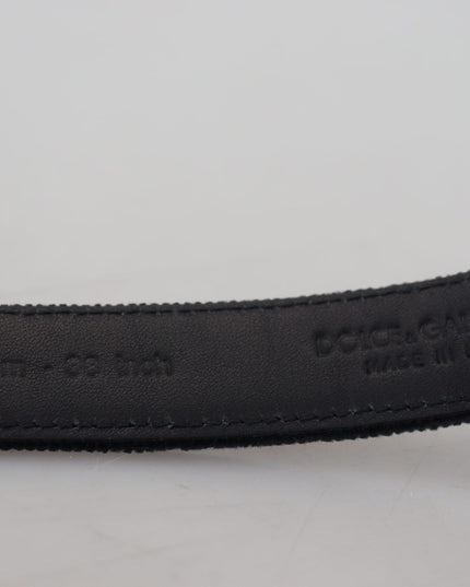Dolce & Gabbana Black Velvet Leather Antique Metal Buckle
