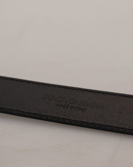 Dolce & Gabbana Blue Leather Silver Metal Buckle Vintage Belt