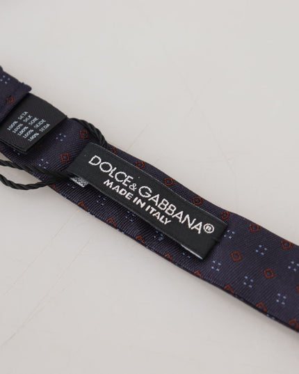 Dolce & Gabbana Blue Pattern Silk Adjustable Neck Papillon Bow Tie