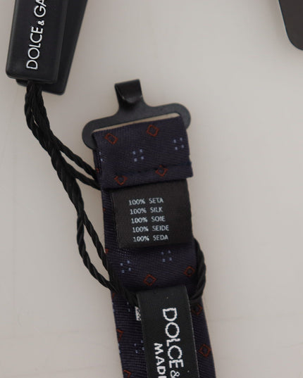 Dolce & Gabbana Blue Pattern Silk Adjustable Neck Papillon Bow Tie