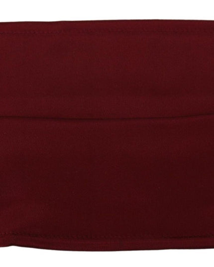 Dolce & Gabbana Maroon Silk Pleated Elastic Ear Strap One Size Face Mask