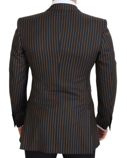 Dolce & Gabbana Black Brown Stripes Single Breasted Blazer