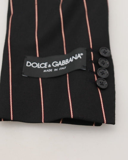Dolce & Gabbana Black Stripes Viscose Double Breasted Blazer