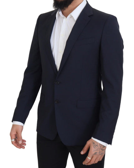 Dolce & Gabbana Dark Blue Wool Single Breasted MARTINI Blazer