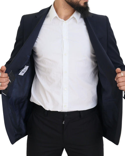 Dolce & Gabbana Dark Blue Wool Single Breasted MARTINI Blazer