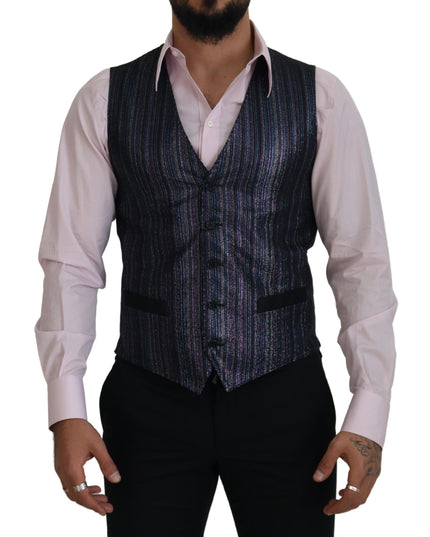 Dolce & Gabbana Multicolor Polyester Waistcoat Dress Formal Vest