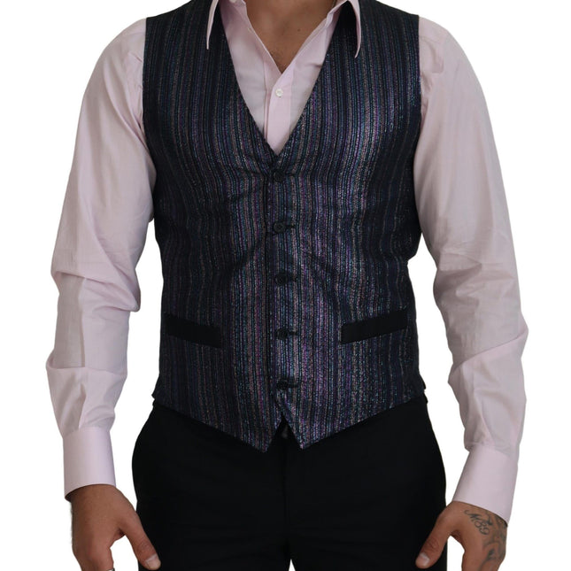 Dolce & Gabbana Multicolor Polyester Waistcoat Dress Formal Vest