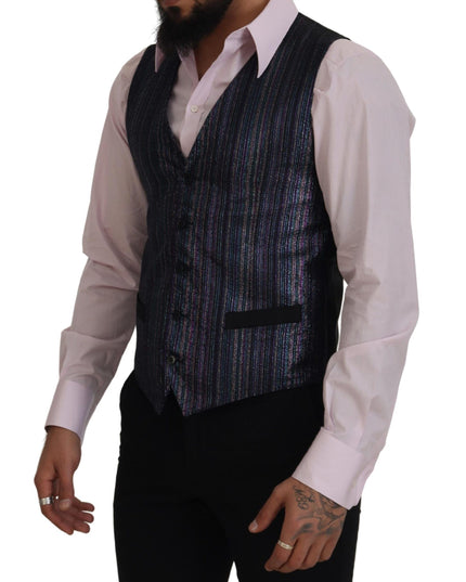 Dolce & Gabbana Multicolor Polyester Waistcoat Dress Formal Vest