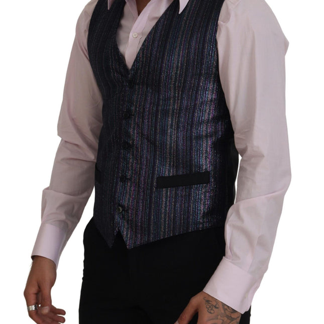 Dolce & Gabbana Multicolor Polyester Waistcoat Dress Formal Vest