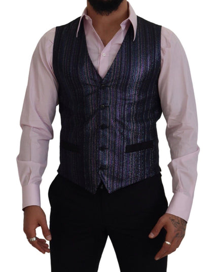 Dolce & Gabbana Multicolor Polyester Waistcoat Dress Formal Vest