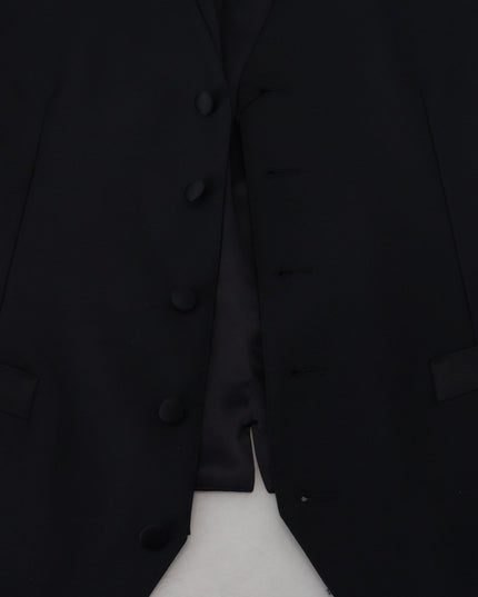 Dolce & Gabbana Black Virgin Wool Waistcoat Formal Dress Vest