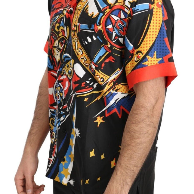 Dolce & Gabbana Multicolor Printed Short Sleeves Casual Shirt