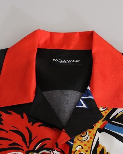 Dolce & Gabbana Multicolor Printed Short Sleeves Casual Shirt
