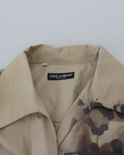 Dolce & Gabbana Beige Camouflage Cotton Long Sleeves Shirt