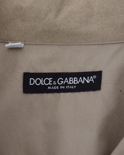 Dolce & Gabbana Beige Camouflage Cotton Long Sleeves Shirt