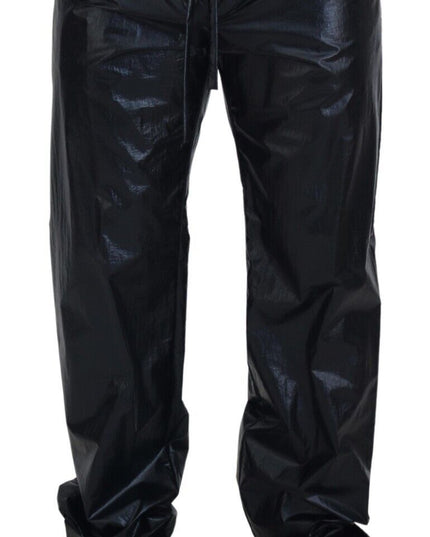 Dolce & Gabbana Black Shining Drawstring Trouser Nylon Pants