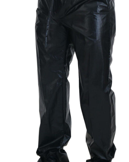 Dolce & Gabbana Black Shining Drawstring Trouser Nylon Pants