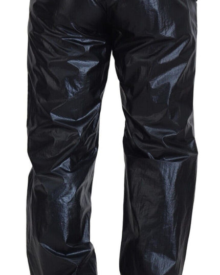 Dolce & Gabbana Black Shining Drawstring Trouser Nylon Pants