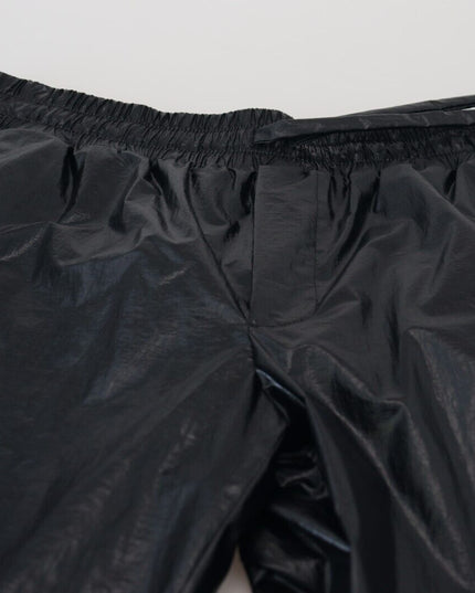 Dolce & Gabbana Black Shining Drawstring Trouser Nylon Pants