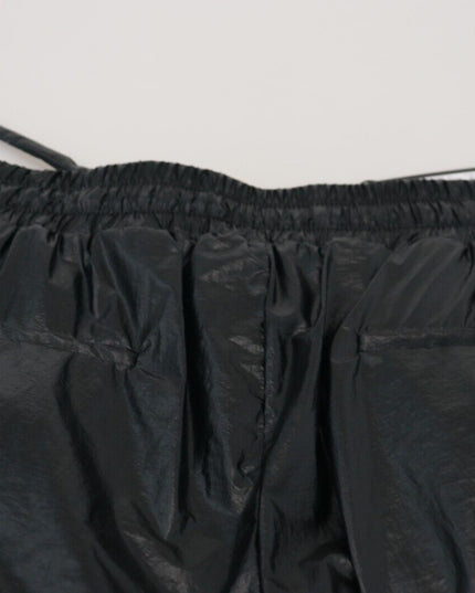 Dolce & Gabbana Black Shining Drawstring Trouser Nylon Pants