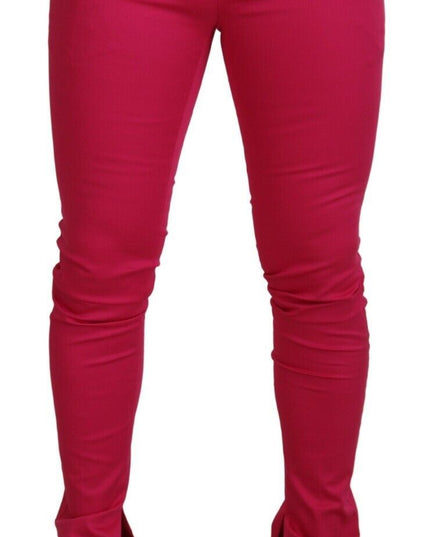 Dolce & Gabbana Pink Zipper Buckle Waist Trousers Pants