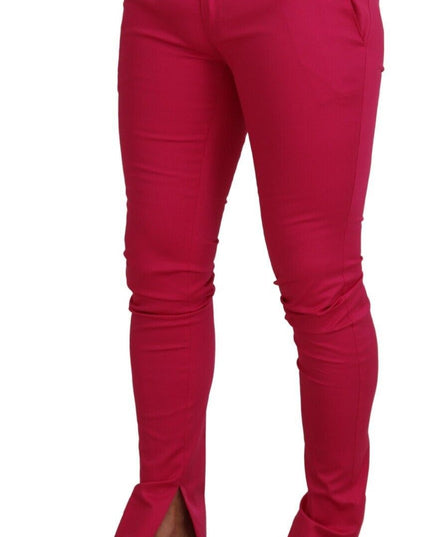 Dolce & Gabbana Pink Zipper Buckle Waist Trousers Pants