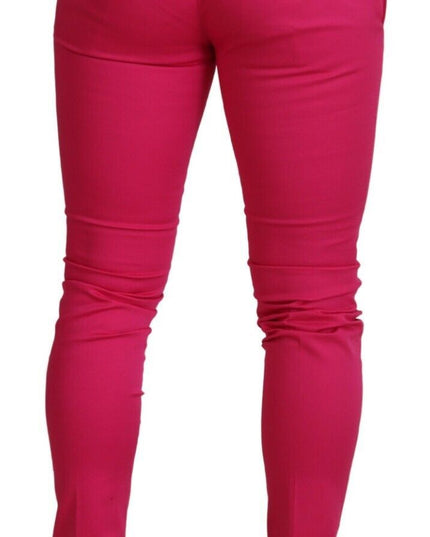 Dolce & Gabbana Pink Zipper Buckle Waist Trousers Pants