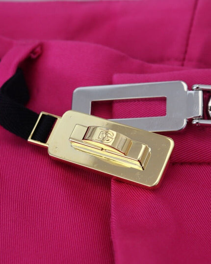 Dolce & Gabbana Pink Zipper Buckle Waist Trousers Pants