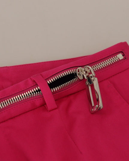 Dolce & Gabbana Pink Zipper Buckle Waist Trousers Pants