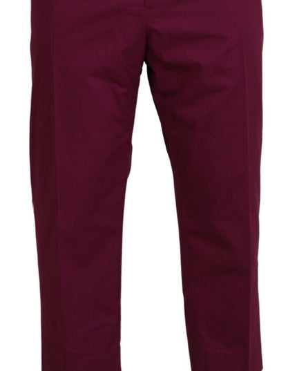 Dolce & Gabbana Magenta Cotton DG Logo Pocket Trouser Pants