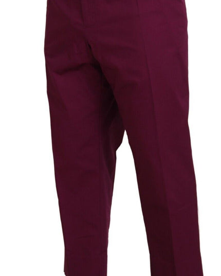 Dolce & Gabbana Magenta Cotton DG Logo Pocket Trouser Pants