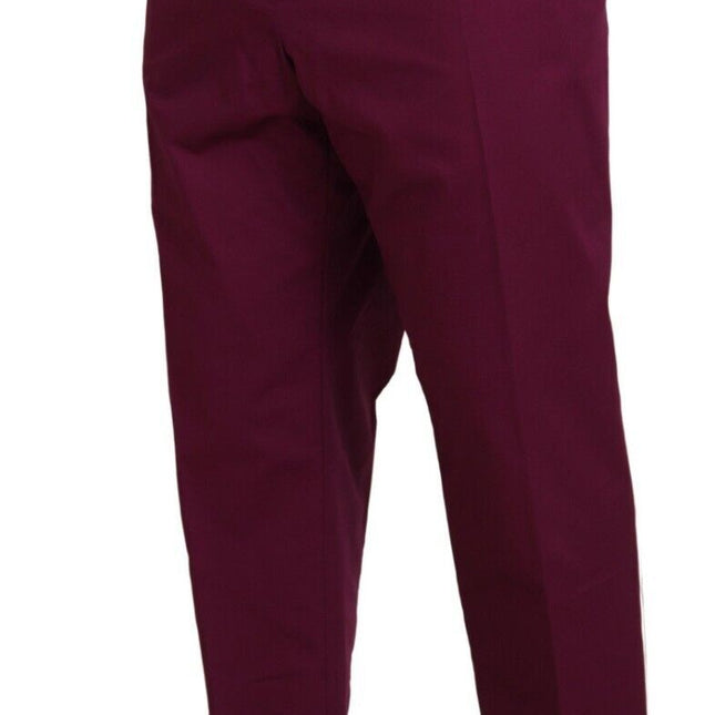 Dolce & Gabbana Magenta Cotton DG Logo Pocket Trouser Pants