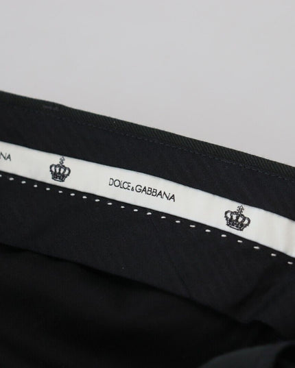 Dolce & Gabbana Black Striped Men Trousers Cotton Pants