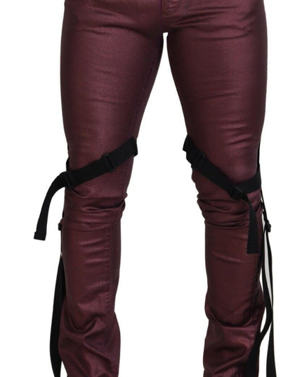 Dolce & Gabbana Magenta Cotton Men Casual Harness Denim Jeans
