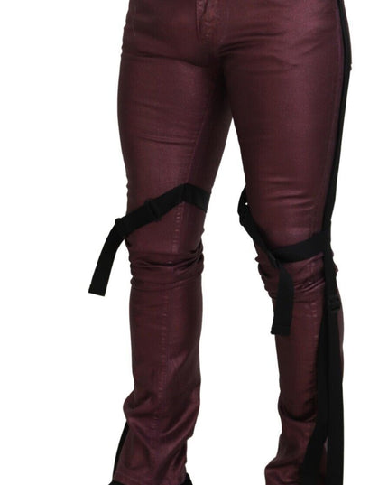 Dolce & Gabbana Magenta Cotton Men Casual Harness Denim Jeans