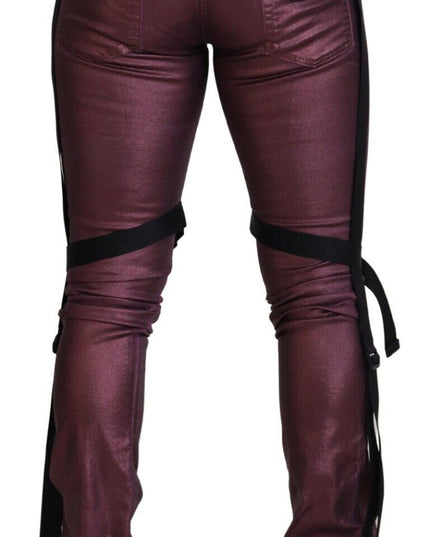 Dolce & Gabbana Magenta Cotton Men Casual Harness Denim Jeans