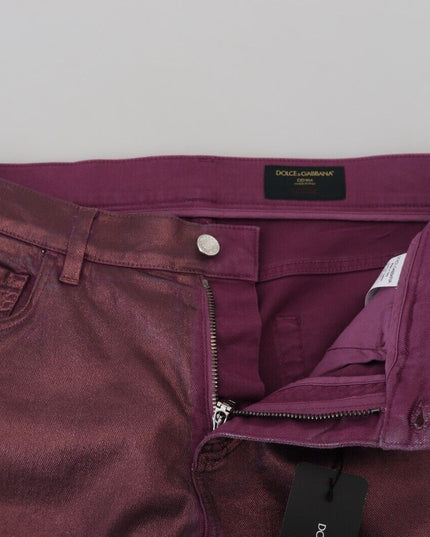 Dolce & Gabbana Magenta Cotton Men Casual Harness Denim Jeans