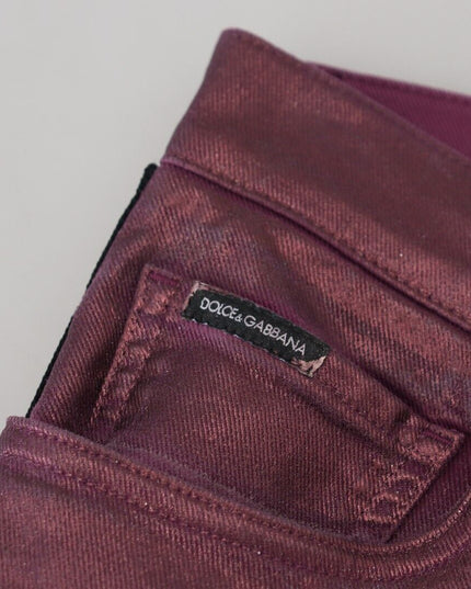 Dolce & Gabbana Magenta Cotton Men Casual Harness Denim Jeans