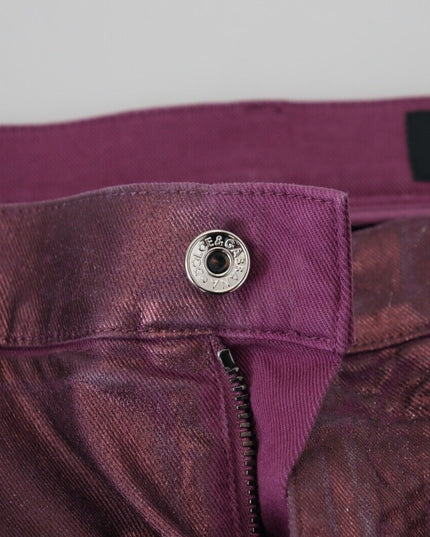 Dolce & Gabbana Magenta Cotton Men Casual Harness Denim Jeans