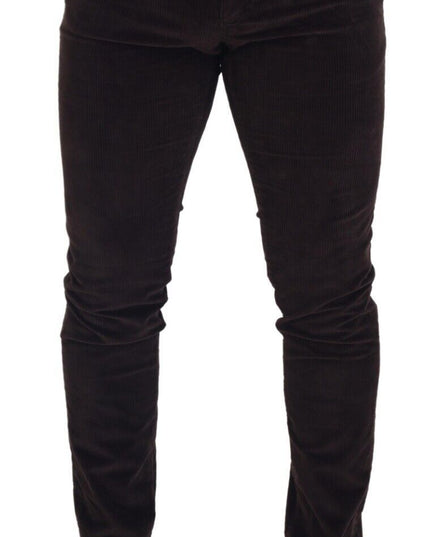 Dolce & Gabbana Brown Corduroy Men Casual Trouser Pants