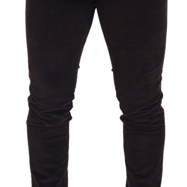 Dolce & Gabbana Brown Corduroy Men Casual Trouser Pants