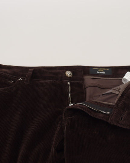 Dolce & Gabbana Brown Corduroy Men Casual Trouser Pants