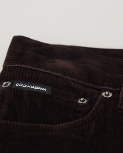 Dolce & Gabbana Brown Corduroy Men Casual Trouser Pants