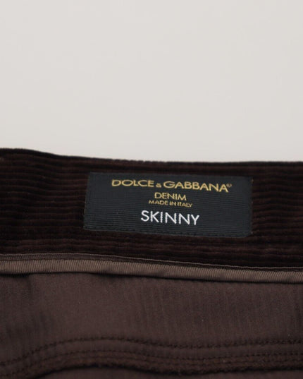 Dolce & Gabbana Brown Corduroy Men Casual Trouser Pants