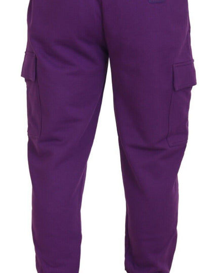 Dolce & Gabbana Purple Cotton Cargo Sweatpants Jogging Pants